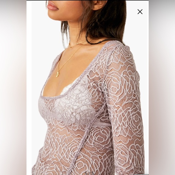 Free People, In My Head Lace Bodysuit, NWT - Gorgeous! - Picture 5 of 5